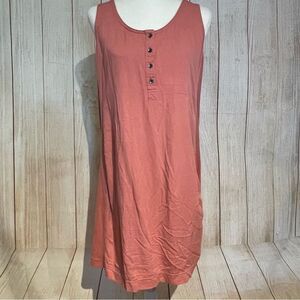Splendid Coral Knee-Length Sleeveless Sundress Size L Preowned